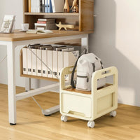 Under-Desk Book Cart with casters Mobile Shelf Large Capacity for Dormitory