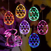 LED Easter Egg Lights Colorful Egg Ornament Battery Operated Hanging Lamp for Spring Decorations Window Tree Party