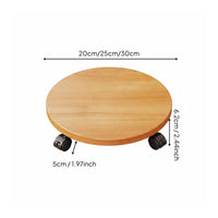 Round Planter Stand with Wheels Multi-Functional Rolling Plant Cart for Balcony