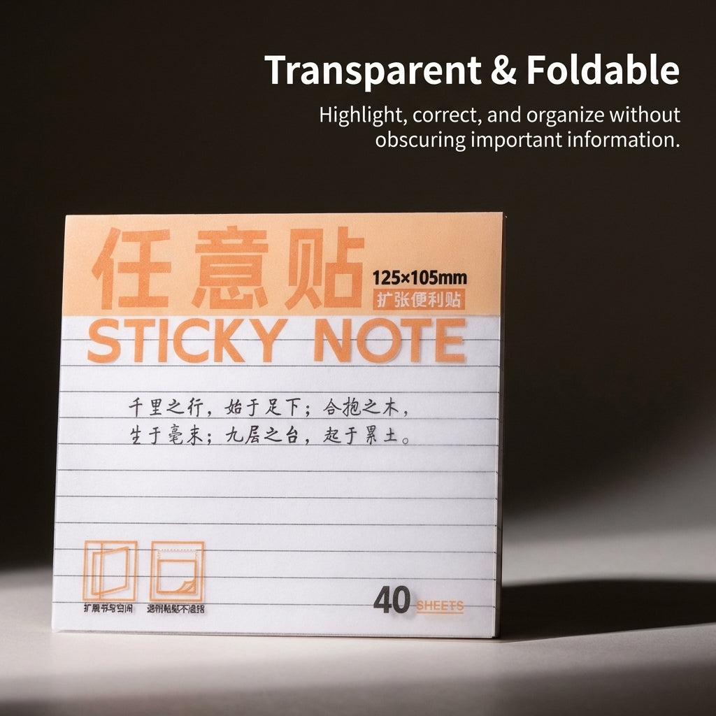 Transparent Sticky Notes for Textbooks, See Through Removable Study for Students Revision, Clear Translucent Tabs for Books
