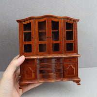 1:12娃娃屋dollhouse微缩家具摆件木质手工艺品欧式收纳展示柜子