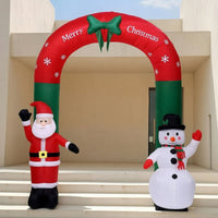 Christmas Archway with Santa and Snowman Outdoor Santa and Snowman Archway Inflatable Christmas Arch Lightweight Oversized