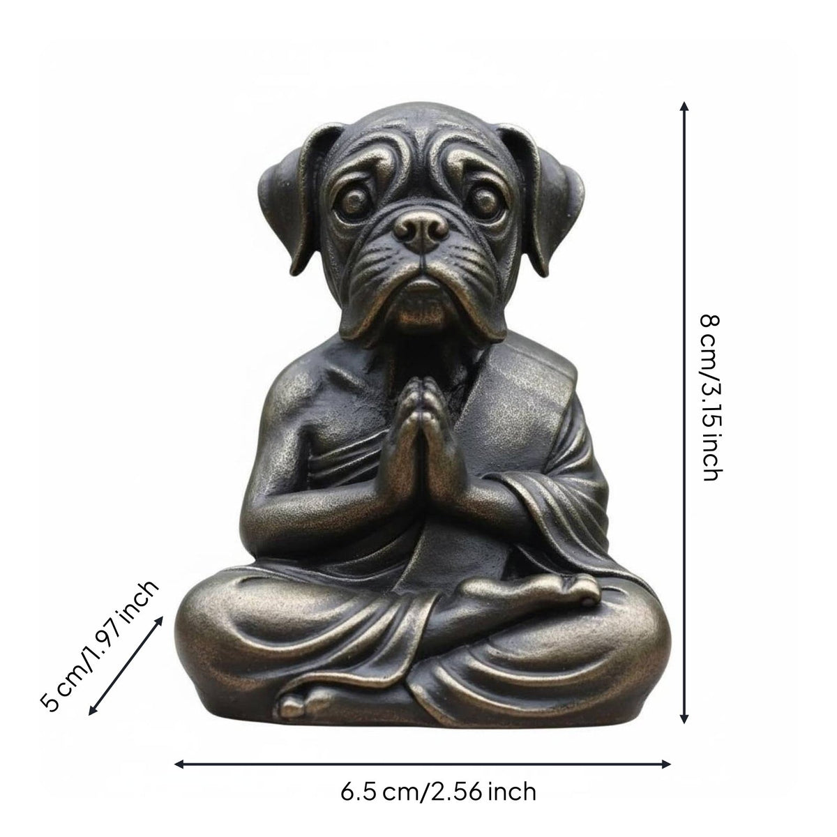 Meditating Dog Statue Easy to Low-Maintenance Dog Figurine Outdoor Friendly Resin Peaceful Animal Figurine for Office