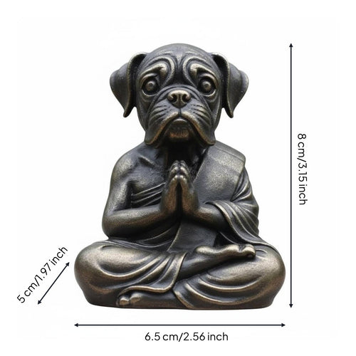 Meditating Dog Statue Easy to Low-Maintenance Dog Figurine Outdoor Friendly Resin Peaceful Animal Figurine for Office