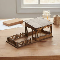 2-Story House Model 1:72 size:72 Miniature Wooden Building DIY Assembly