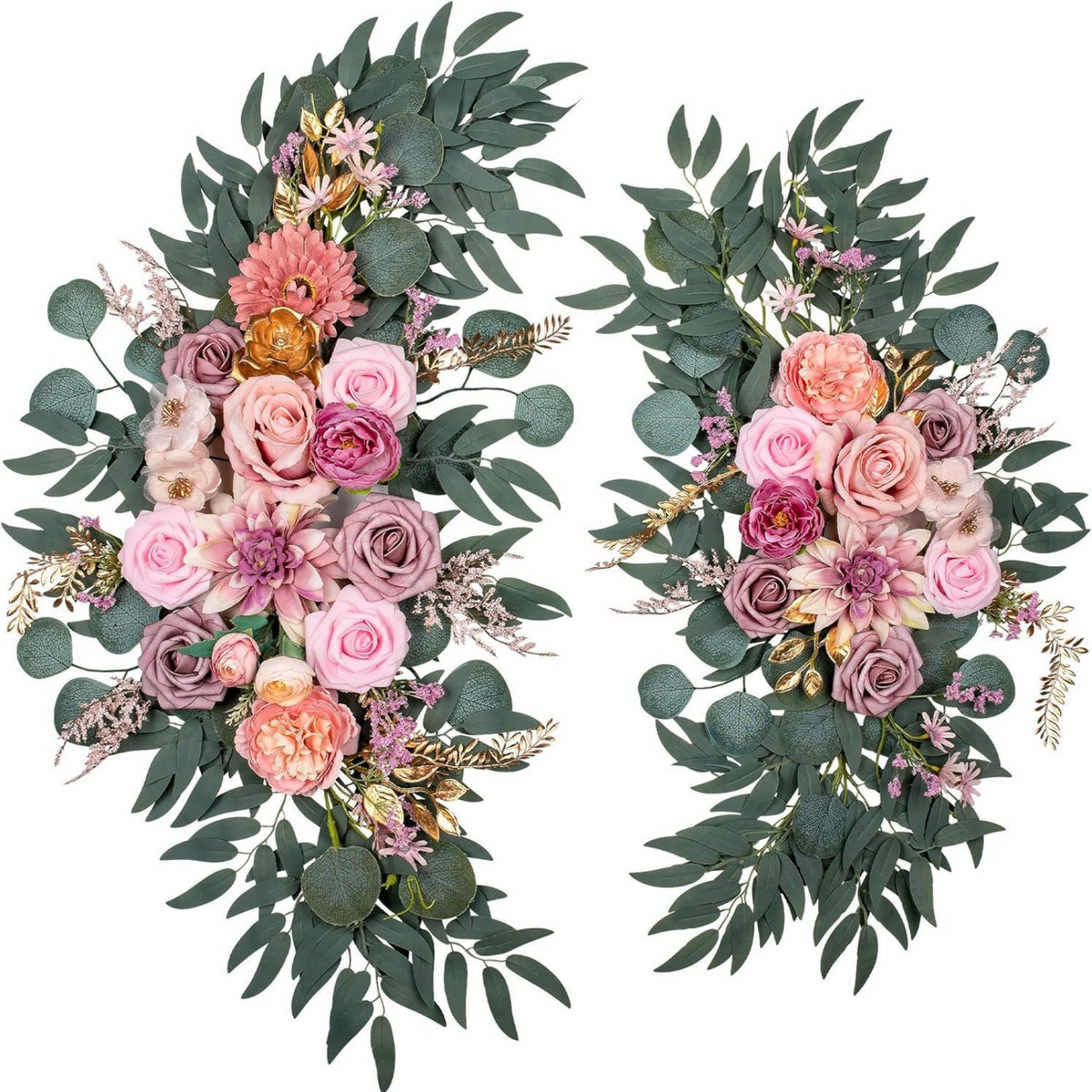 Welcome Sign Floral Garland Luxuriant Floral Swag with Roses Romantic Decorations for Wedding Arch