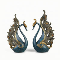 Peacock Figurines Ornate Peacock Figurine Tabletop Resin Figurines for Living Room