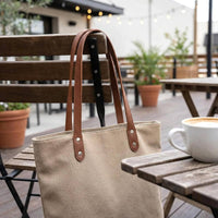 4 Pieces Pre-Drilled Holes PU Leather Purse Handles Long-Lasting PU Leather Bag Handle Easy to Install Replacement Handbag Straps Comfortable Grip for Crafters