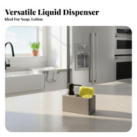 Soap Dispenser Sponge Holder 200ml Capacity Kitchen Sink Holder Countertop Pump Bottle Refillable Household Storage for Bathroom