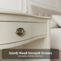 Drawer Nightstand French Vintage Design Single-Drawer Nightstand Distressed Finish Handmade for Guest Room, Small Spaces