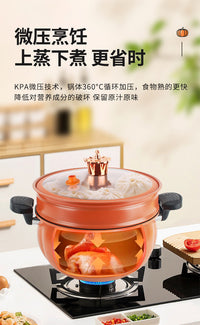 Thickened Pumpkin Pot for Slow Cooking and Quick Boiling, Soup Pot, Pressure Cooker, Non-Stick with Maifan Stone, Double Handles, Home Use with Steame