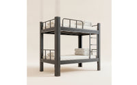 Metal Bunk Bed with Mattress Space-Saving Metal Bunk Bed with Ladder Black for Students, Roommates, Dormitory, Hostel, Shared Bedroom