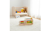 Early Education Infant Rolling Drum Toy Makes Sound Color Recognition Drum Detachable Rattle Built-in Mirror for Playroom