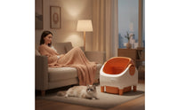 Large Capacity Open-Top Automatic Litter Box Safety Sensors Self-Cleaning Cat Litter Box for Busy Professionals, Apartments, Living Room