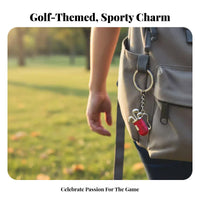 Great Gift Miniature Golf Club Key Fob Zinc Alloy Material Metal Golf Souvenir Keychain Polished Finish for Golfers, Men, Car Keys, Handbags