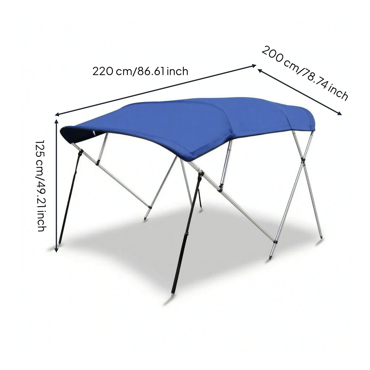 Top with Frame Aluminum-Alloy Marine Foldable Boat Canopy for Boaters, Anglers, Deck, Fishing Boats, Speedboats