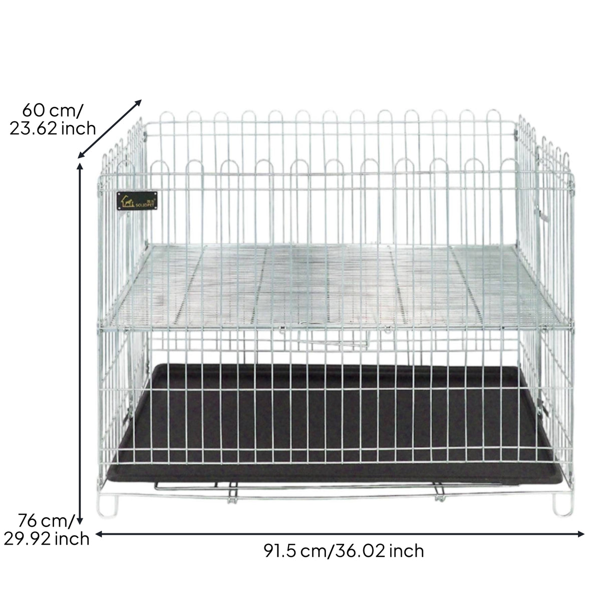 Folding Dog Playpen Foldable Dog Pen with Tray Rust Resistant Puppy Pen for Young Dogs, Outdoor