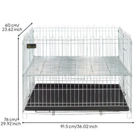 Folding Dog Playpen Foldable Dog Pen with Tray Rust Resistant Puppy Pen for Young Dogs, Outdoor