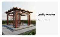 Chinese Design Pavilion Weather Resistant Aluminum Garden Gazebo Sturdy Construction Aluminum Frame Gazebo for Villa Owners, Homeowners, Backyard