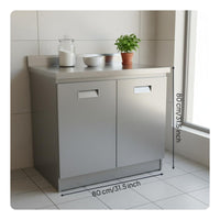 Stainless Steel Kitchen Cabinet Freestanding Storage Sideboard Rust-resistant Easy Clean Design Durable Construction Suitable for Homeowners Pantry Garage