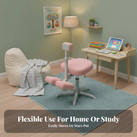 Adjustable Kneeling Chair Stable Fiveprong Base for Desk Work, Students, Parents