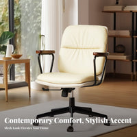 Castered rotating Chair Ergonomic Design Upholstered Rolling Chair Adjustable Height Easy Assembly for Students, Adults, Bedroom