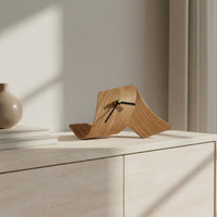 Minimalist Wood Grain Clock Abstract Wave Clock Home Decor for Office, Bedroom