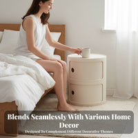 Round Stackable Cabinet Nordic Aesthetic Round Nightstand Stackable Storage Unit Multifunctional Stackable Storage Storage