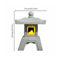 Miniature Stone Lantern Antique Finish Bonsai Decoration Handcrafted Look Tranquil Garden Pagoda Figurine for Hobbyists