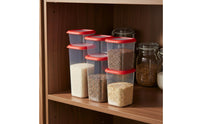 6 Pieces Airtight Food Storage Container Set Transparent Body for Refrigerator