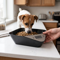 Smart Weighing Pet Food Bowl with Tray for Cats and Dogs