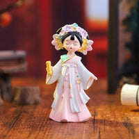 Elegant Resin Figurine Serene Woman Figurine with Robe Graceful Statuette Compact for Collectors