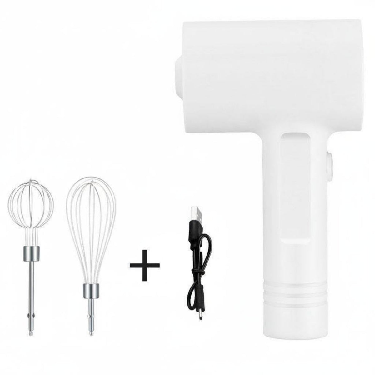 Rechargeable Cordless Electric Whisk 3 Speed Control Handheld Egg Beater 304 Stainless Steel Wireless Batter Mixer Lightweight for Bakers