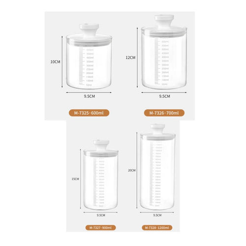 Vacuum Seal Canister Airtight Glass Jar Broad-Opening for Kitchen