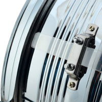 13-Inch Stainless Steel Snare Drum Silver Snare Drum with Chrome Hoops Rust-Proof Portable for Students