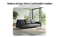 Straight-Line 3-Seater Sofa Minimalist Design Living Room Couch sturdy Frame Household Furniture for Pet Owners, Lounge, Home whiteice, Gaming periods