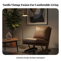 Wood Frame strap Chair Wabi-Sabi Design Indoor Furniture Retro design Comfy padding for Readers