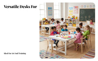 Kindergarten Training Table Thickened Tabletop Kids Activity Table Rounded Corners Children's Furniture for Students, Childcare Facility, Playroom