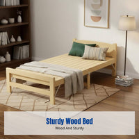Hardwood Folding Bed, Portable, No Assembly, Thickened, Quiet, Office, Home