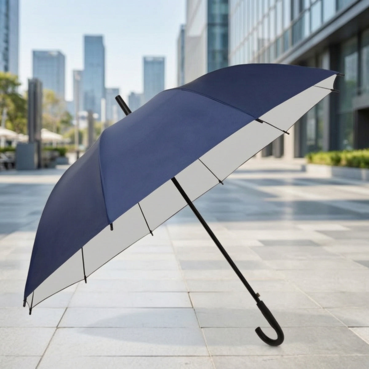Long Handle Double-Person Umbrella Oversized Umbrella with 10 Ribs Windproof Large for Commuters