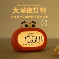 Big Mouth Alarm Clock USB Mini Rechargeable Bedside Glow Electronic Clock Student Children Creative Silent LED Digital Table Clock