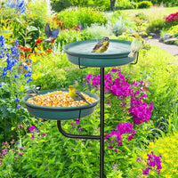 Bird Feeding Station and Bird Bath Outdoor Feeder, Metal Decorative Hanging Bird Feeder with Tripod Base, Garden Decor and Patio Decor Ornament