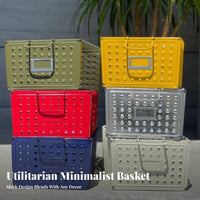 Stackable Wire Basket with Handles Stackable Metal Crate Good Air Circulation