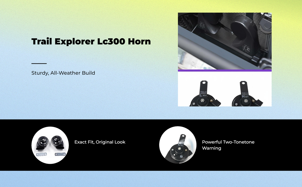 12V Waterproof High-Low Tone Car Horn for Explorer SUV LC300
