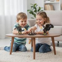 3 Pieces Hand-Painted Eagle Figurines with Nest Realistic Toy Eagle Set Educational Wildlife Figure Exquisite for Teachers, Classroom, Shelf