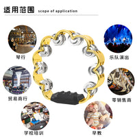 梅花不锈钢手摇铃双层花鼓圈打击乐器音乐道具儿童舞蹈双排摇铃