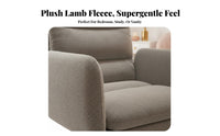 Upholstered Rolling Armchair 360° Swivel Vanity Stool Sturdy Base for Study Room