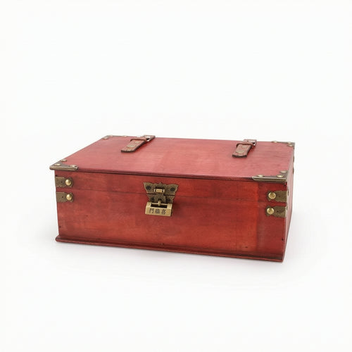 Wooden Storage Box with Lid Weathered Wooden Box with Hinged Lid Rustic Decorative Treasure Chest for Desktop