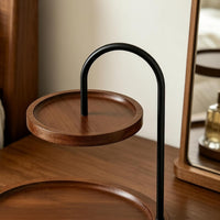 Double Layer Display Shelf Open Design Wood and Metal Vanity Tray Nordic Design