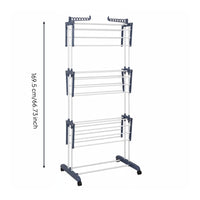 Foldable Clothes Drying Rack With Wheels Gullwing Clothes Airer for Apartment